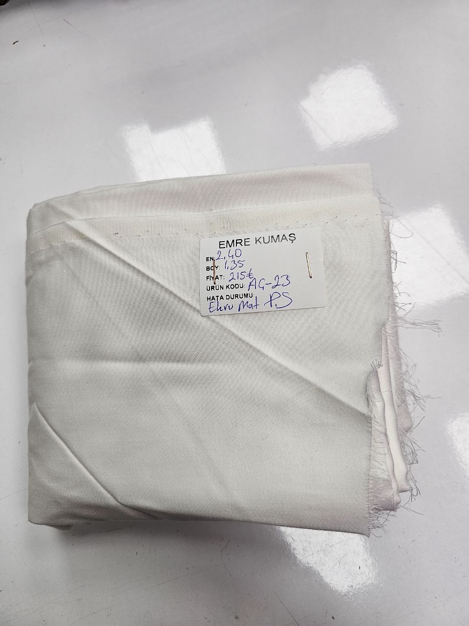 Ekru Renk Mat Pamuk Saten Kumaş