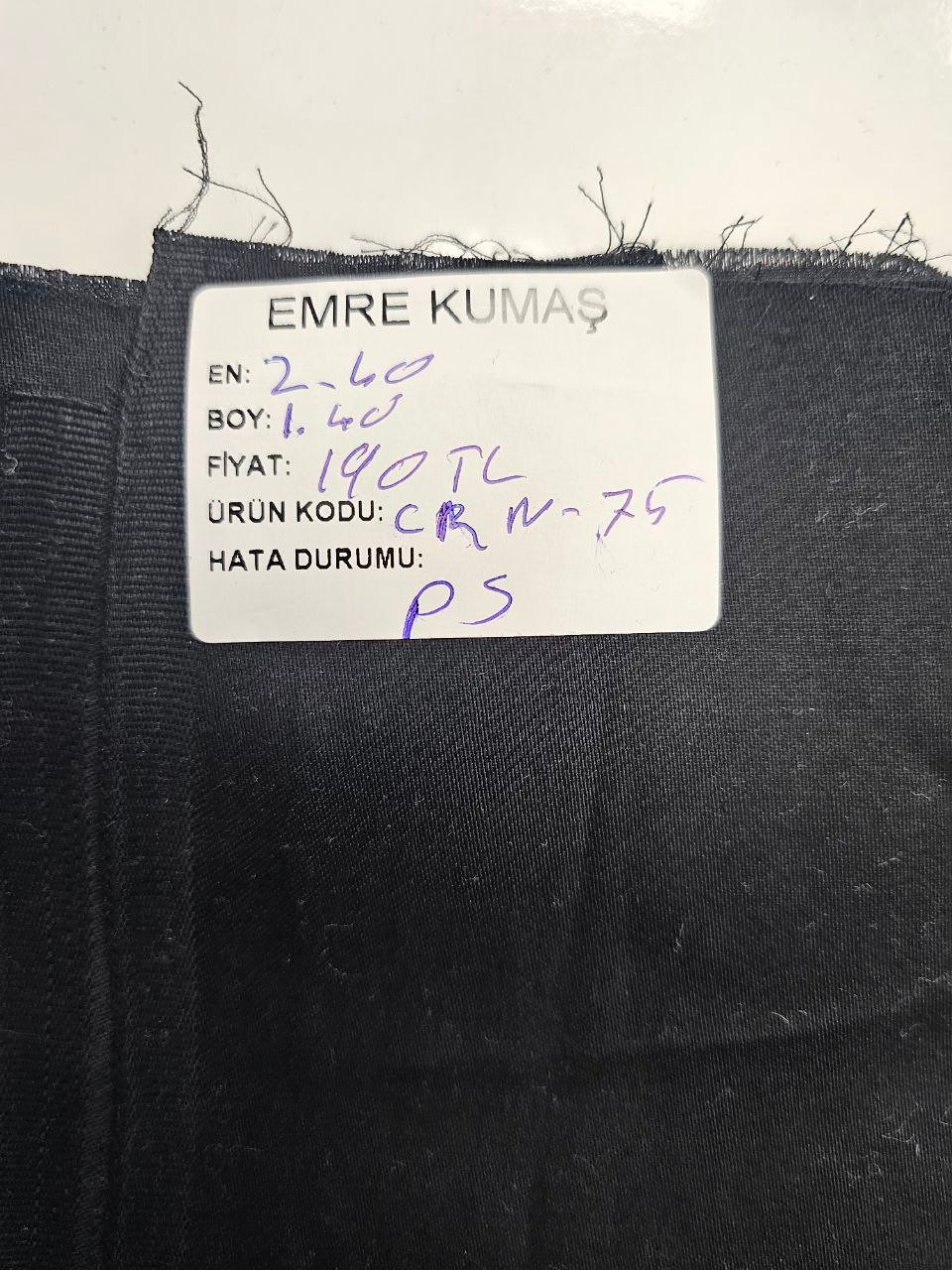 Siyah Renk Mat Pamuk Saten Kumaş