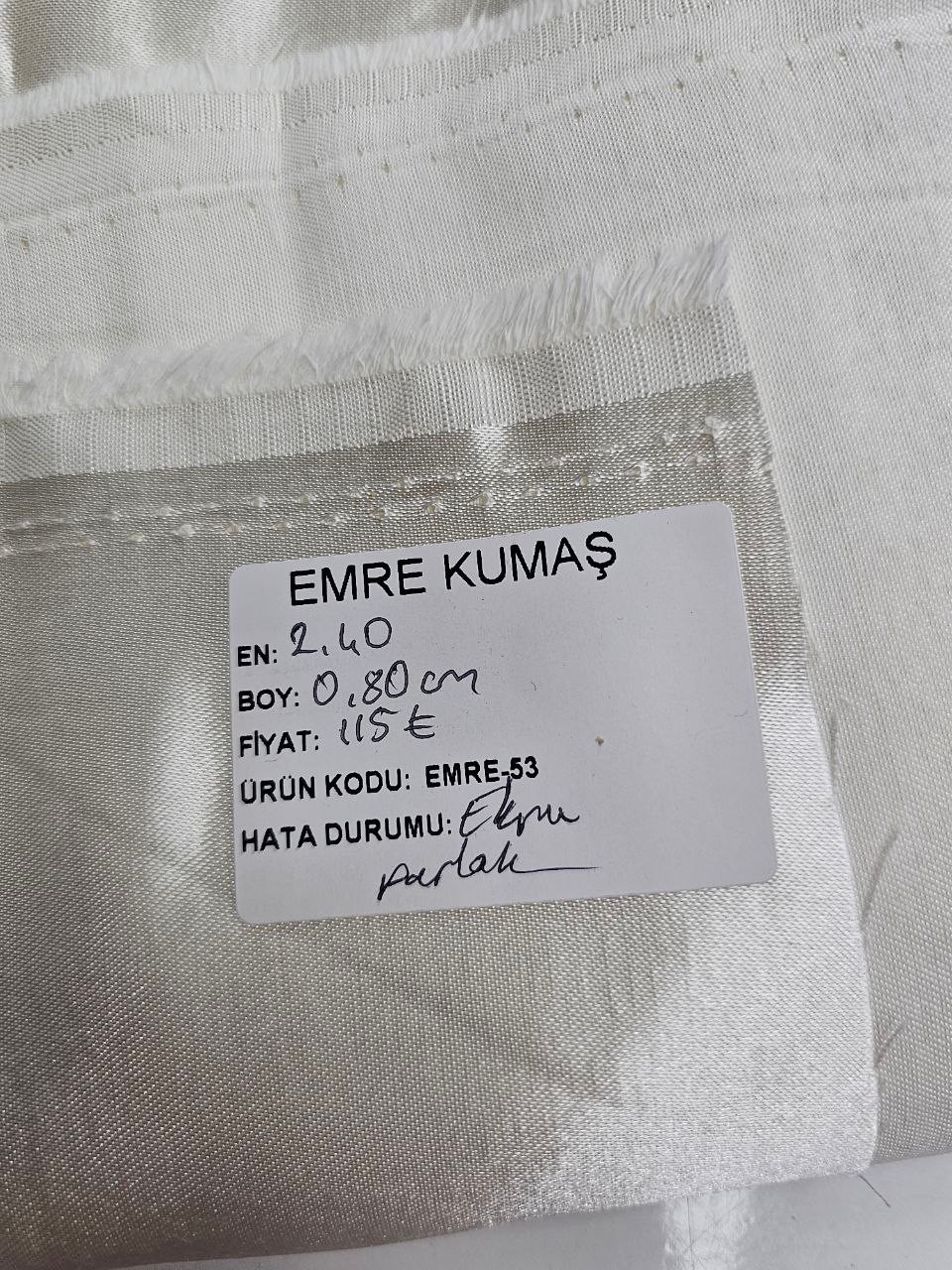 Ecru Color Shiny Cotton Satin Fabric