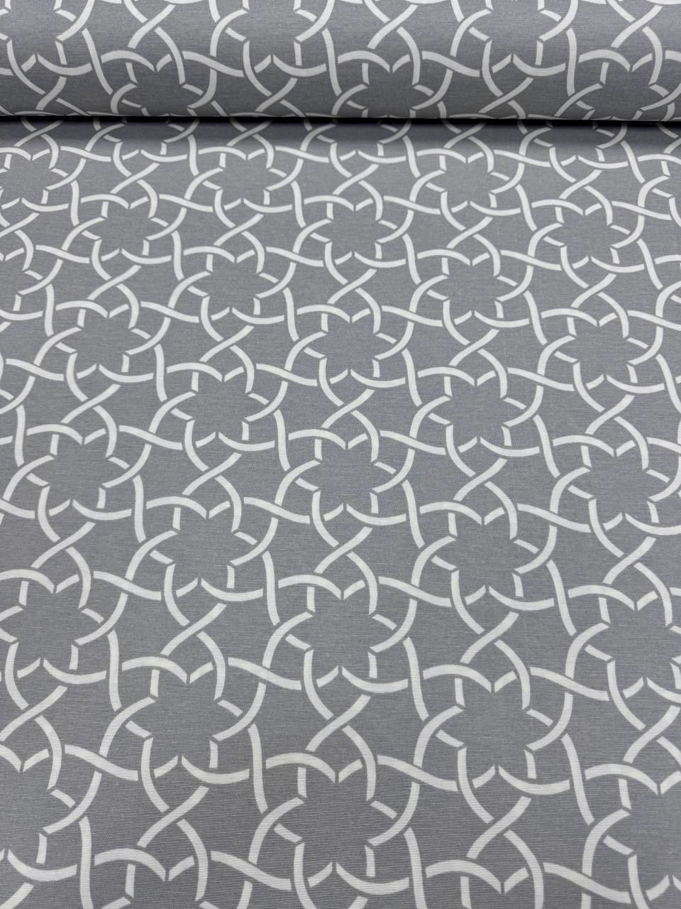 قماش بطة رمادي اللون بنقشة نجمة دائرية - قماش بطة