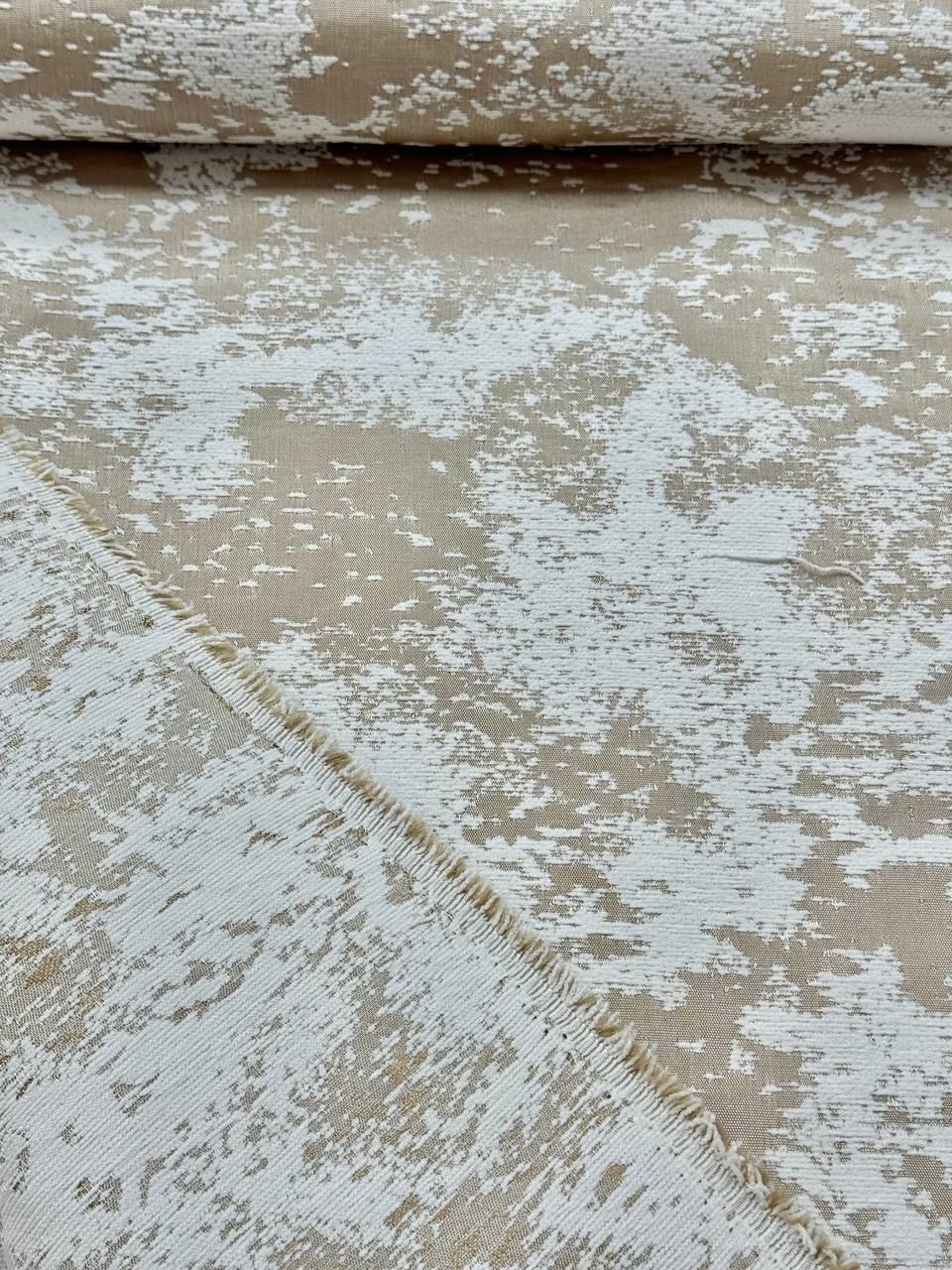 Kapuçino Beyaz Bulut Desenli Şönil Pike Kumaş