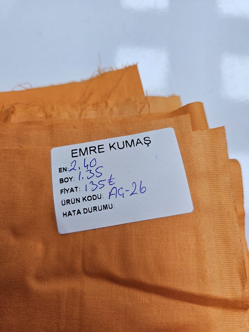 Turuncu Renk Nevresimlik Poplin Kumaş