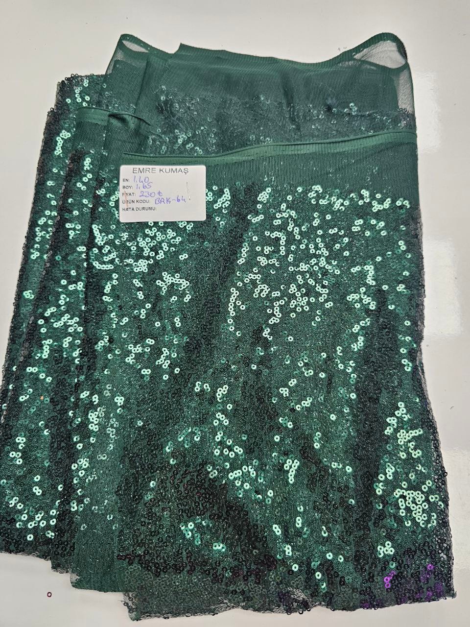 Emerald Green Color Sequin Fabric