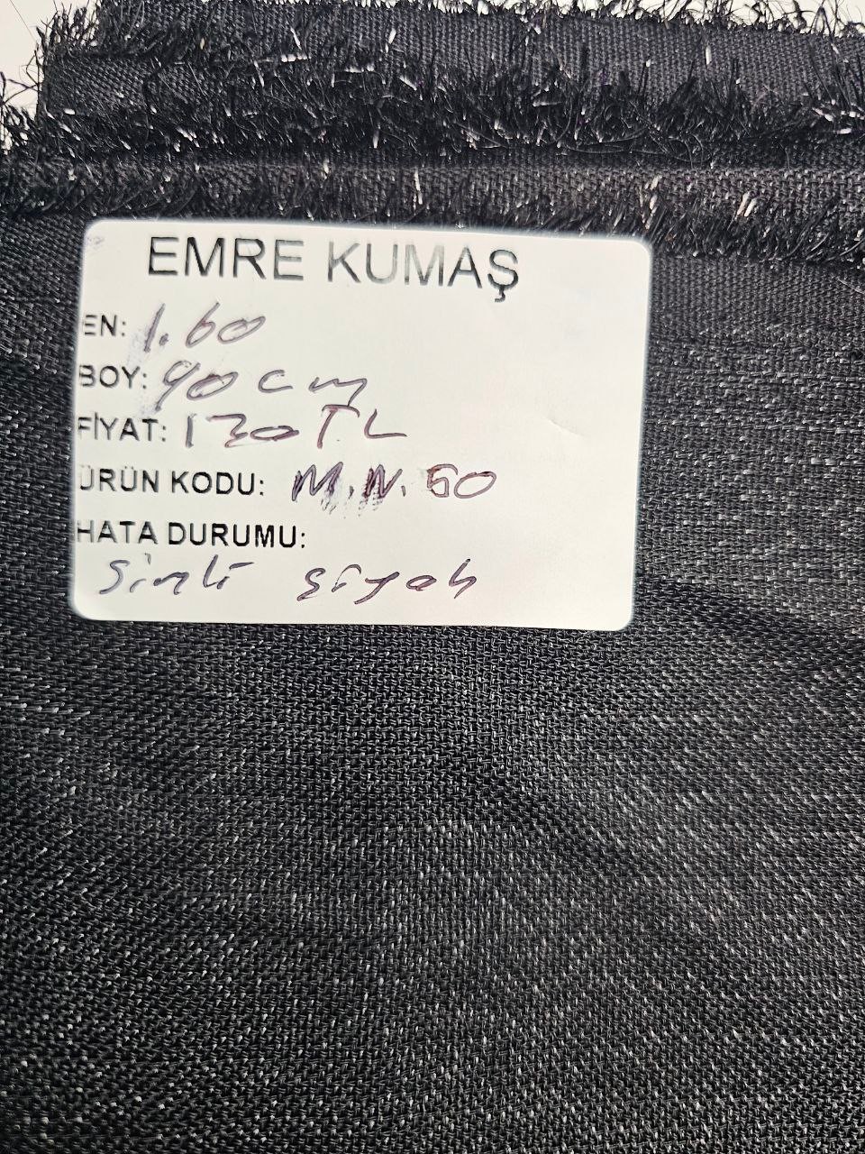 Simli Siyah Gardenya Kumaş