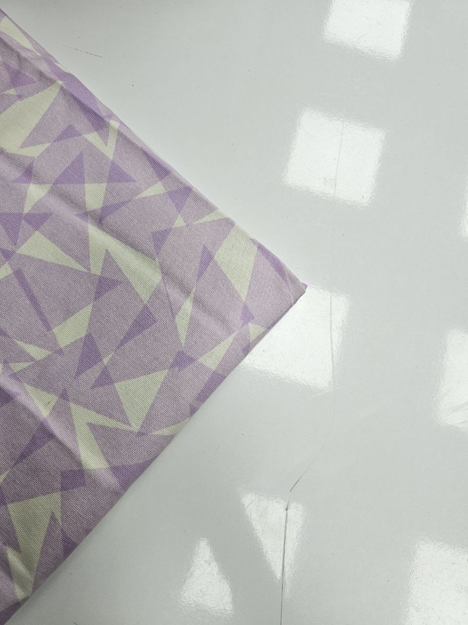Lilac Triangle Patterned Duck Fabric