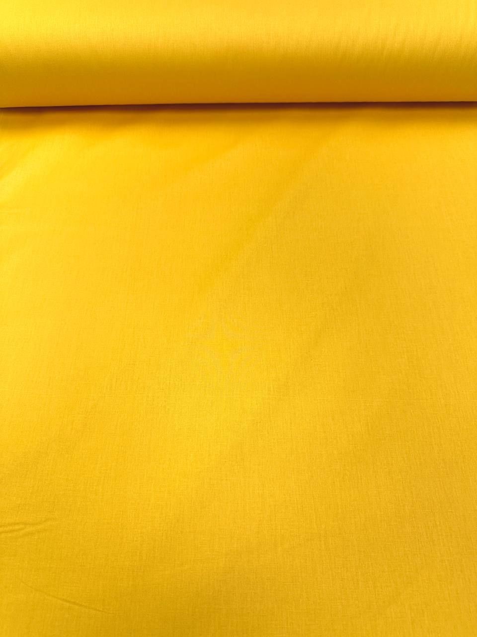 Koyu Sarı Nevresimlik Organik Poplin Kumaş