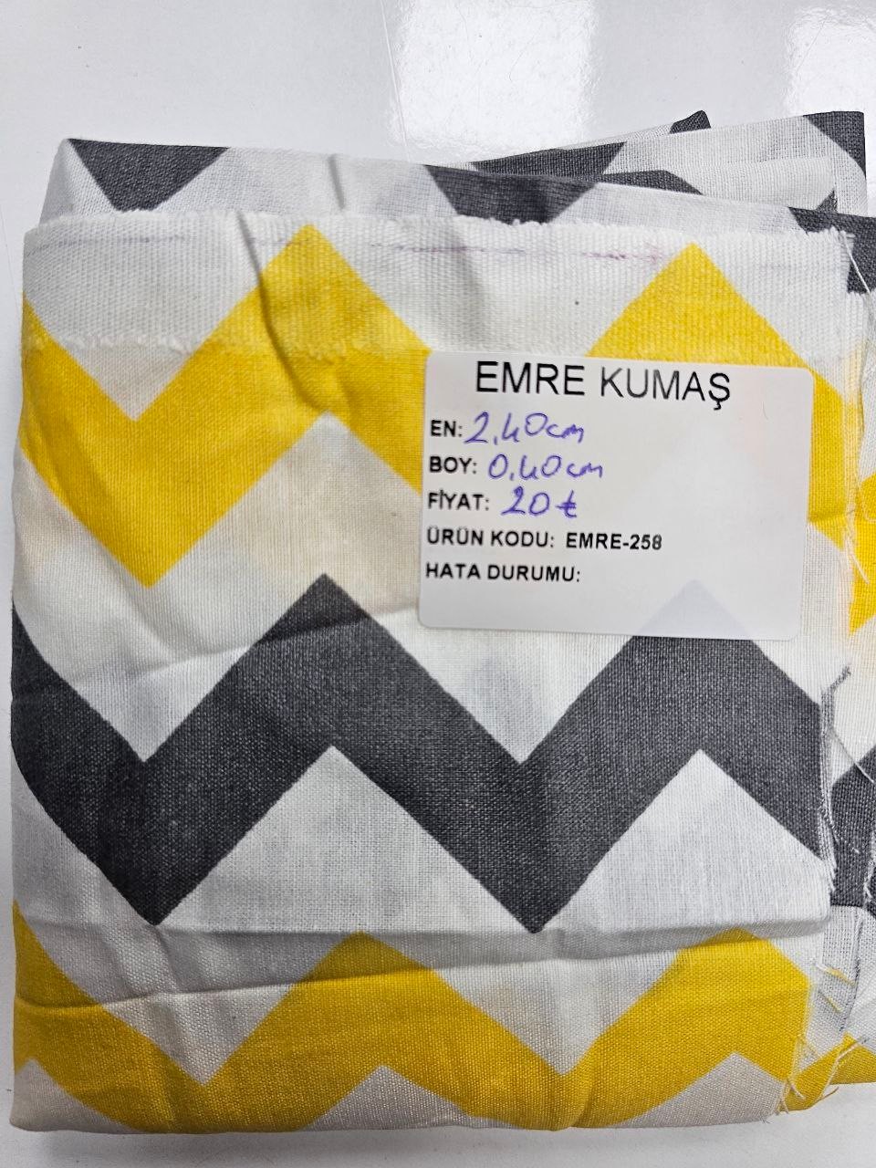 Sarı Zigzag Desenli Nevresimlik Poplin Kumaş