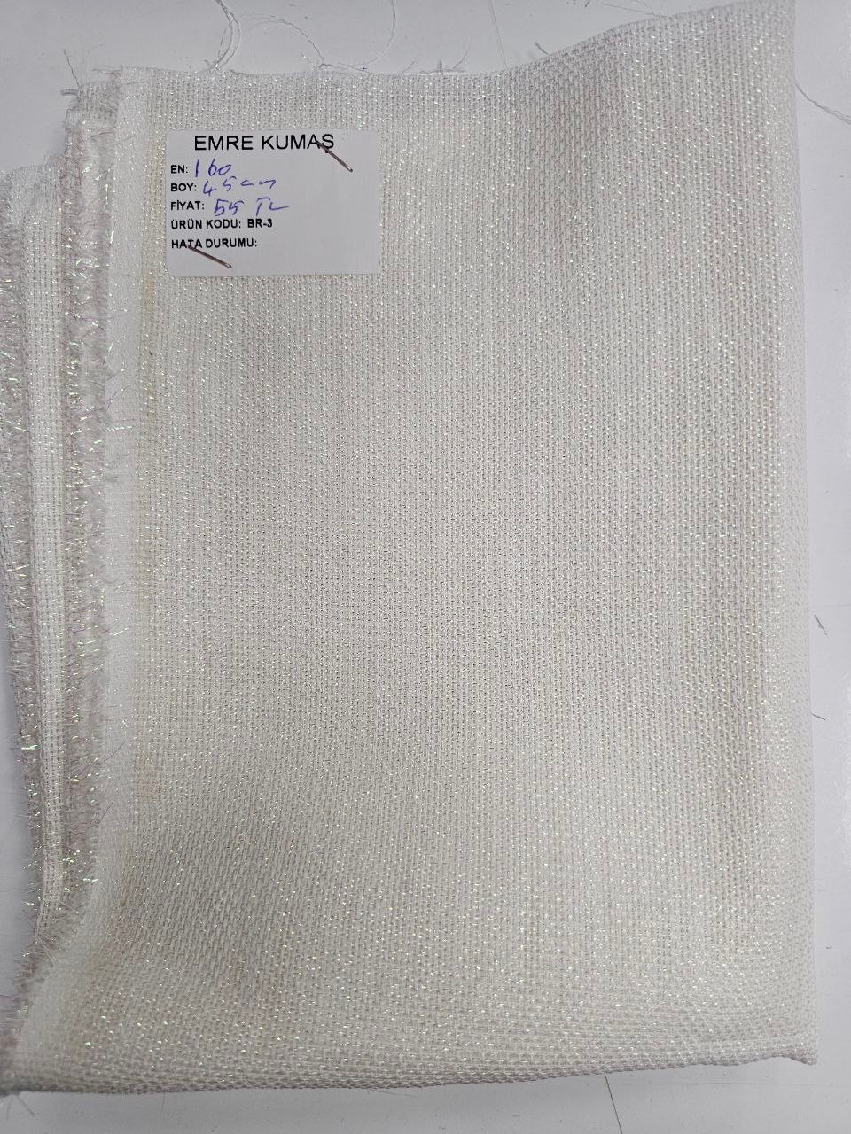 Ekru Simli Linen Kumaş
