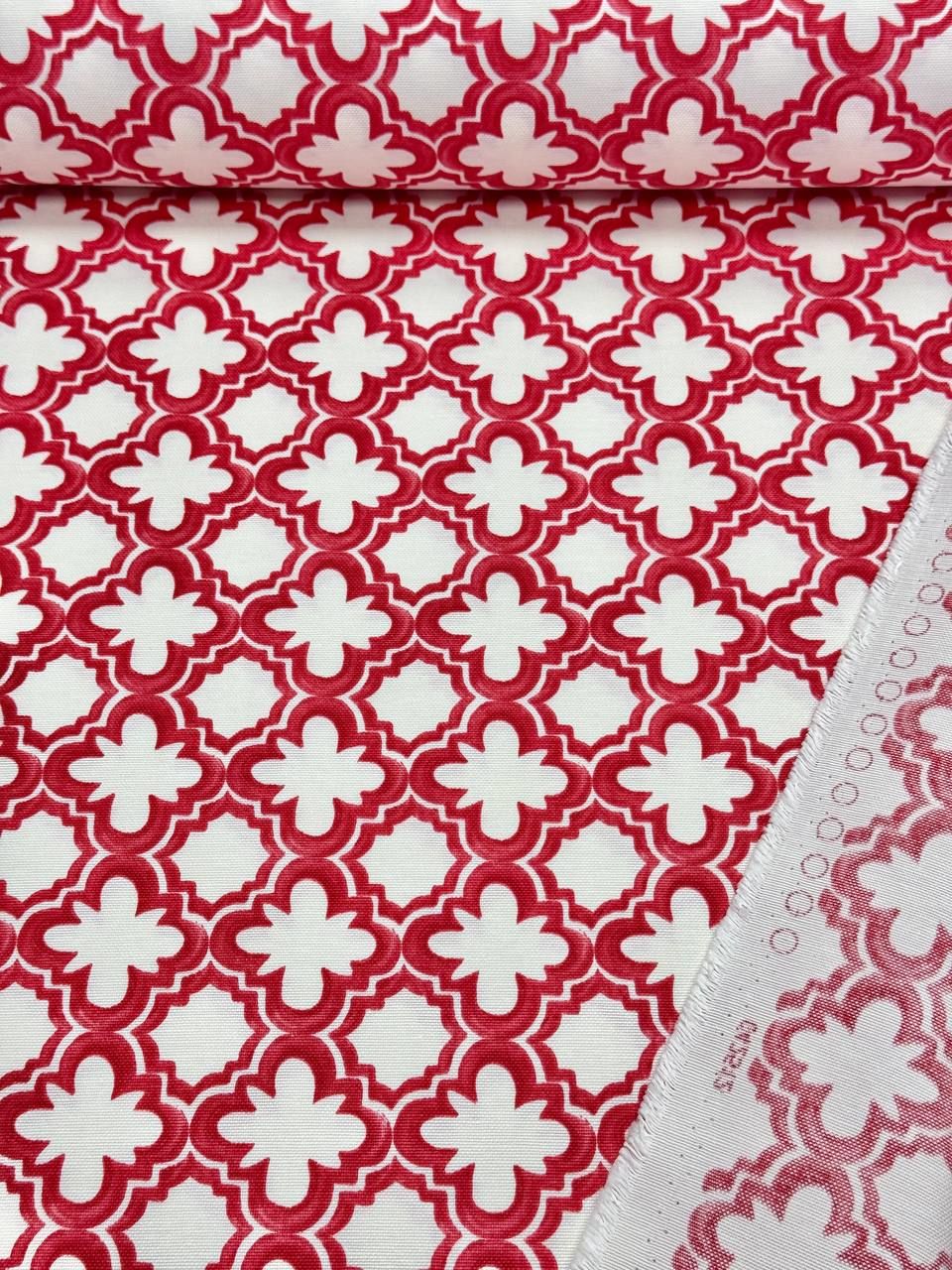 قماش بطة بنقشة جدار أحمر - قماش بطة