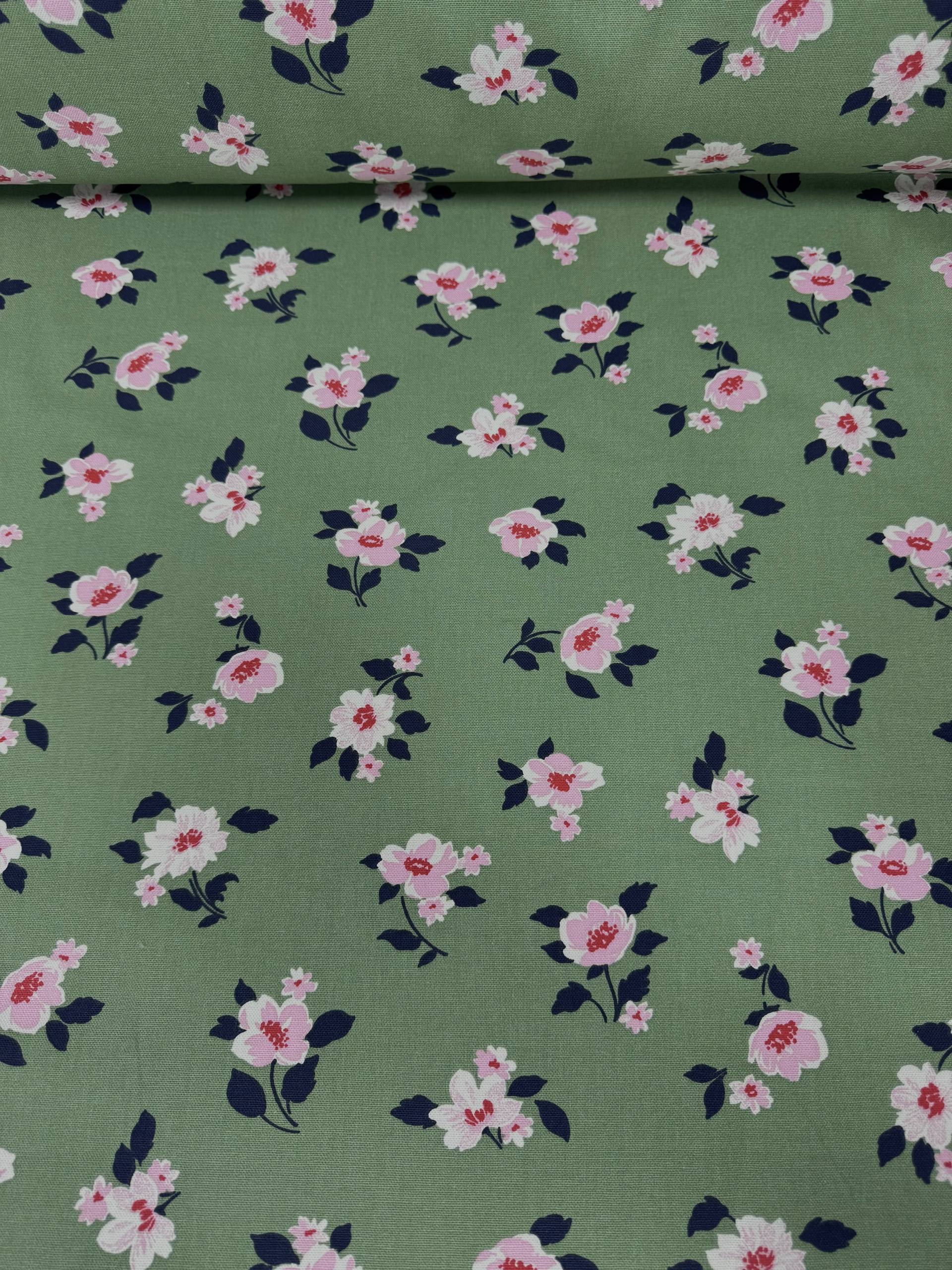 Flower Garden Patterned Duck Fabric - Duck Cloth