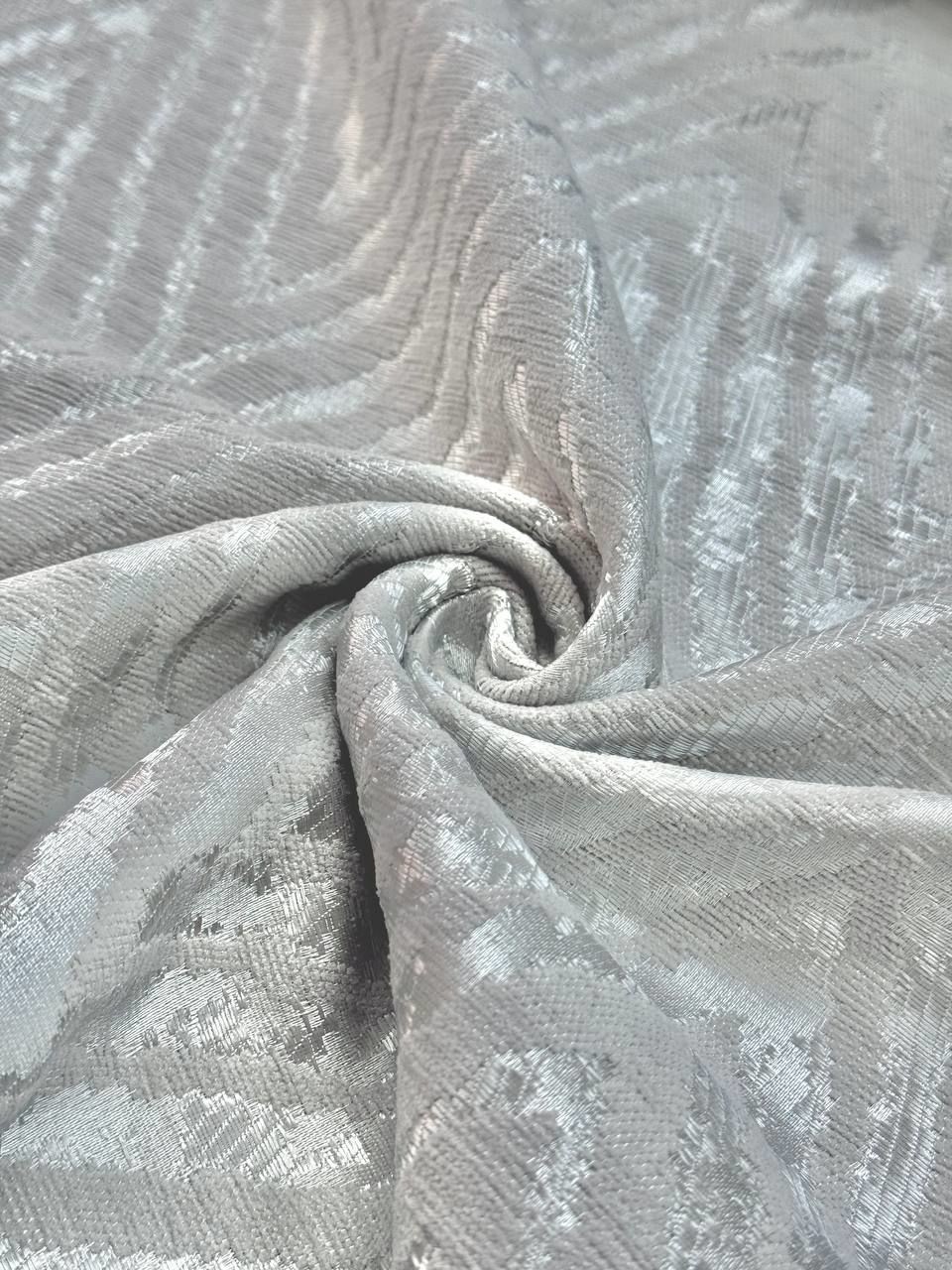 Gri Zigzag Desenli Şönil Pike Kumaş