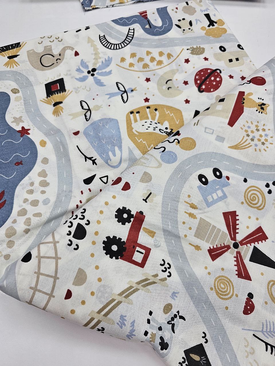Mini City Patterned Duvet Cover Poplin Fabric