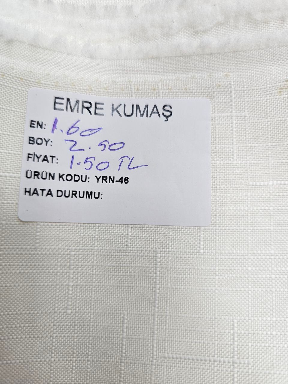 Ekru Ajursuz İsveç Keteni Kumaş