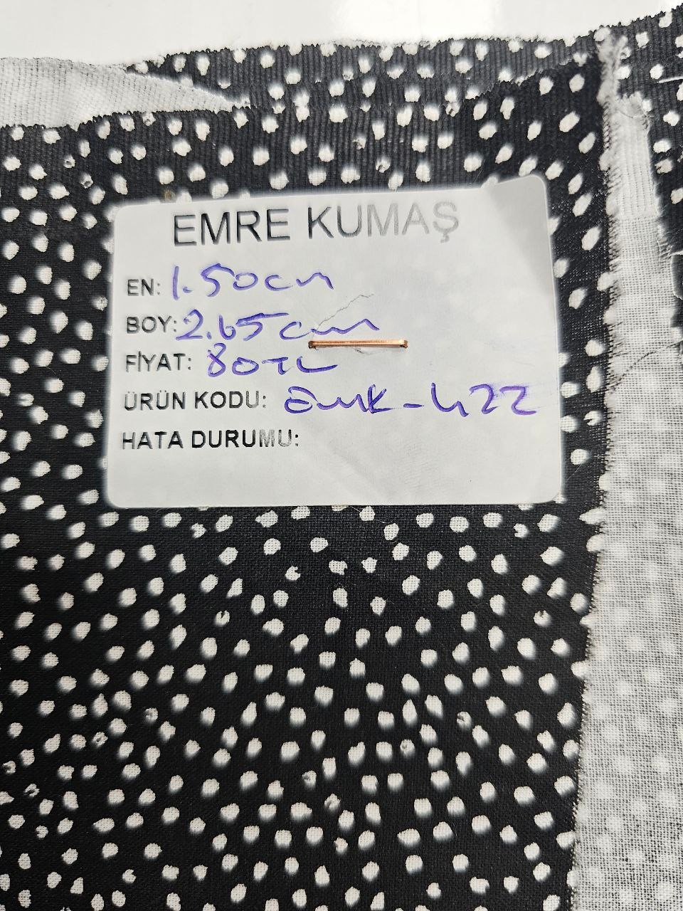 Mini Puantiye Desenli Giyimlik Poplin Kumaş