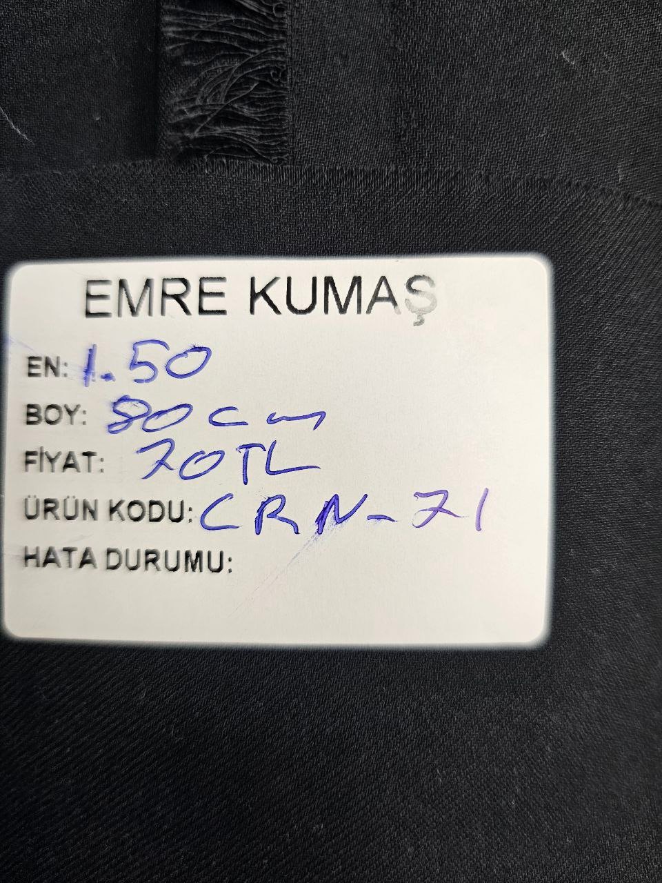 Siyah Renk Giyimlik Krep Kumaş