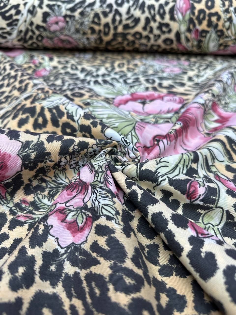 Leopar Desenli Nevresimlik Poplin Kumaş