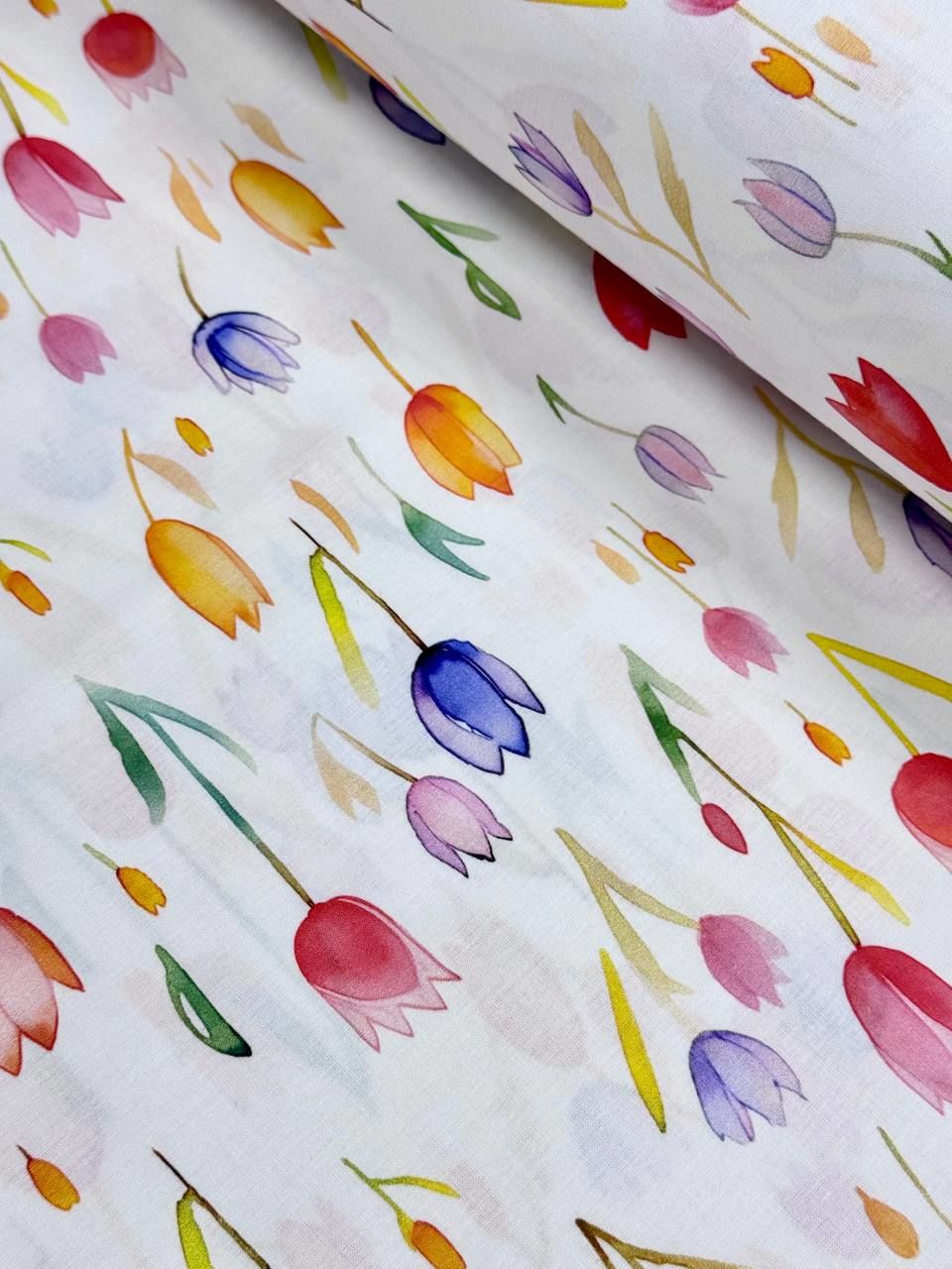 Digital Printed Tulip Patterned Duvet Cover Poplin Fabric