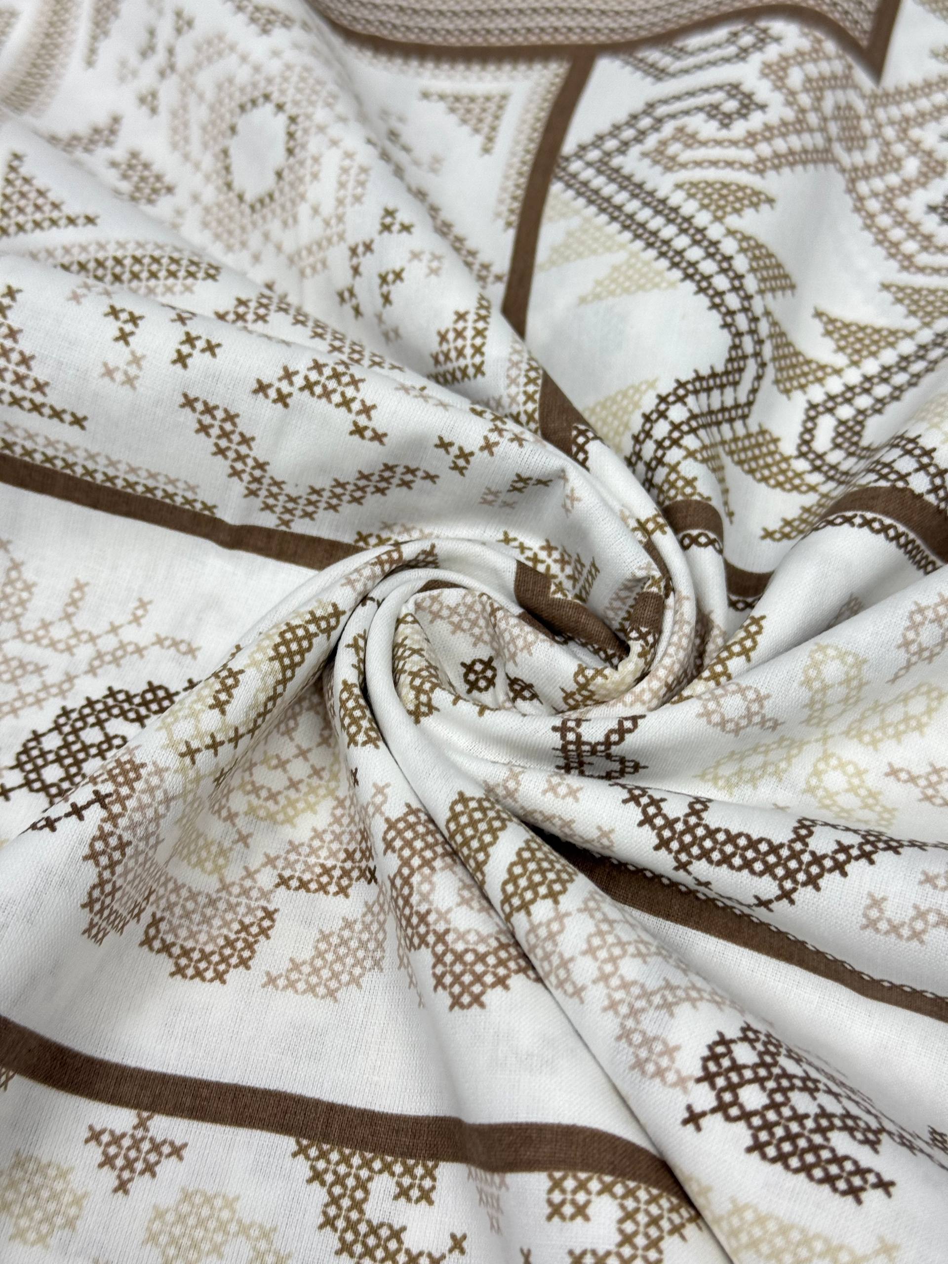 غطاء لحاف من قماش البوبلين القطني 100% بنقشة زهرة اللوتس المميزة