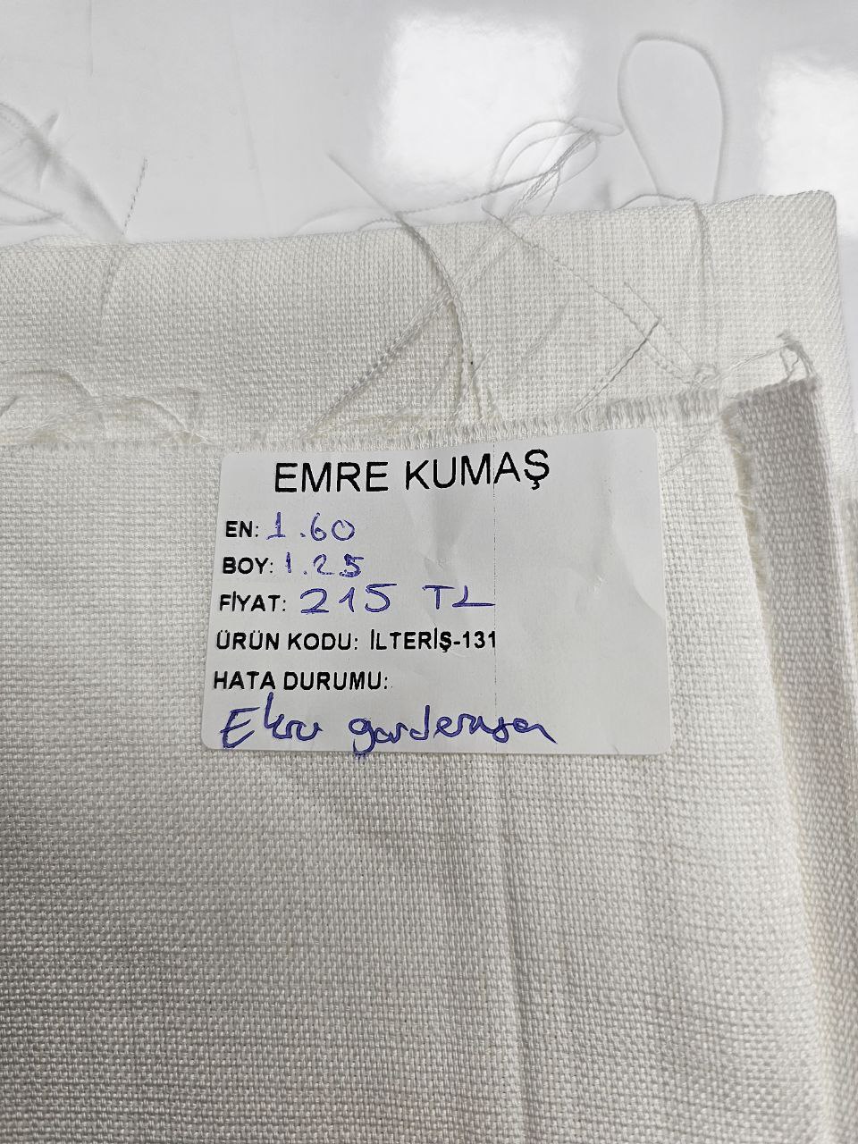 Ekru Renk Gardenya Kumaş