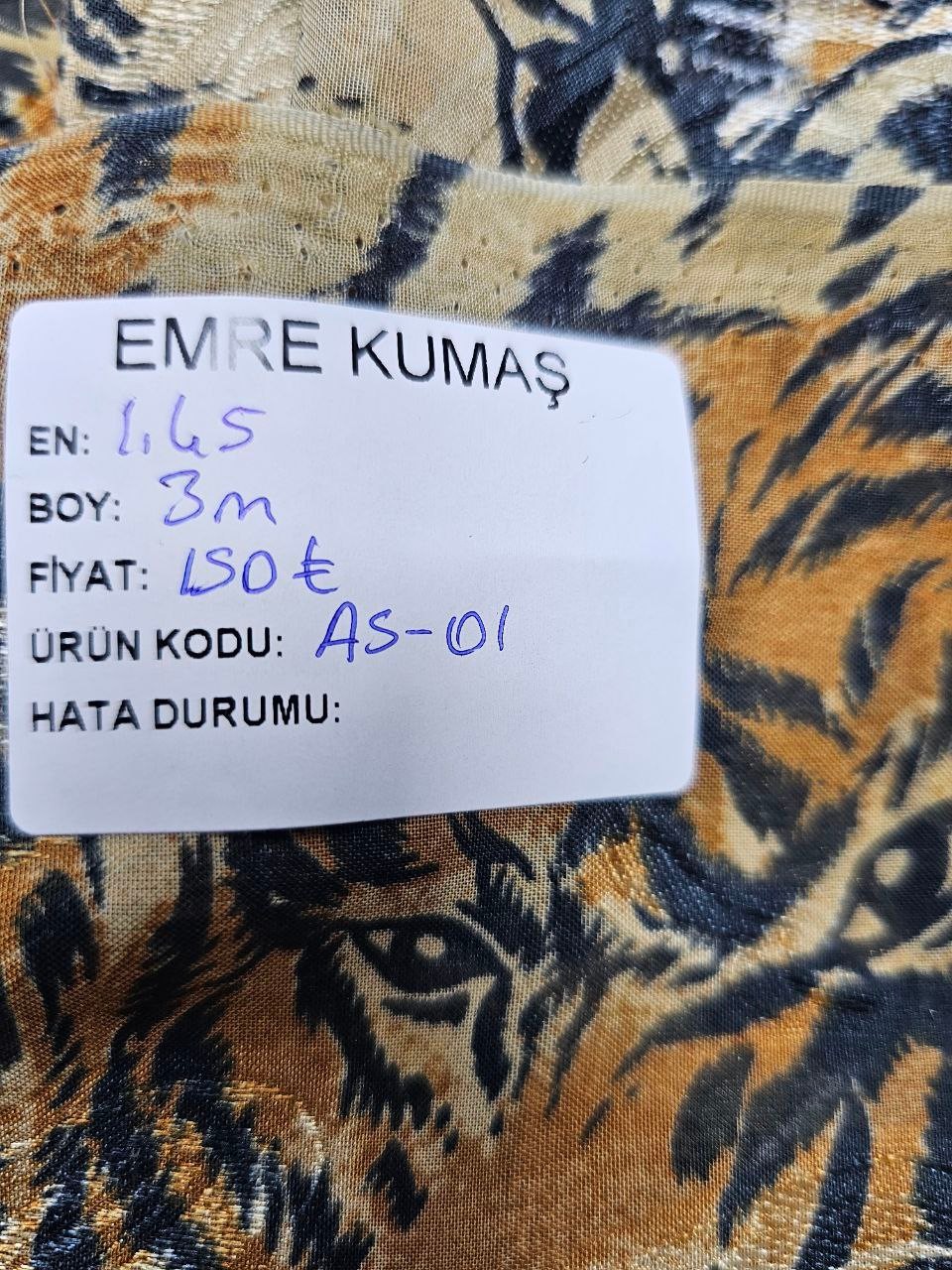 Aslan Desenli Şifon Kumaş