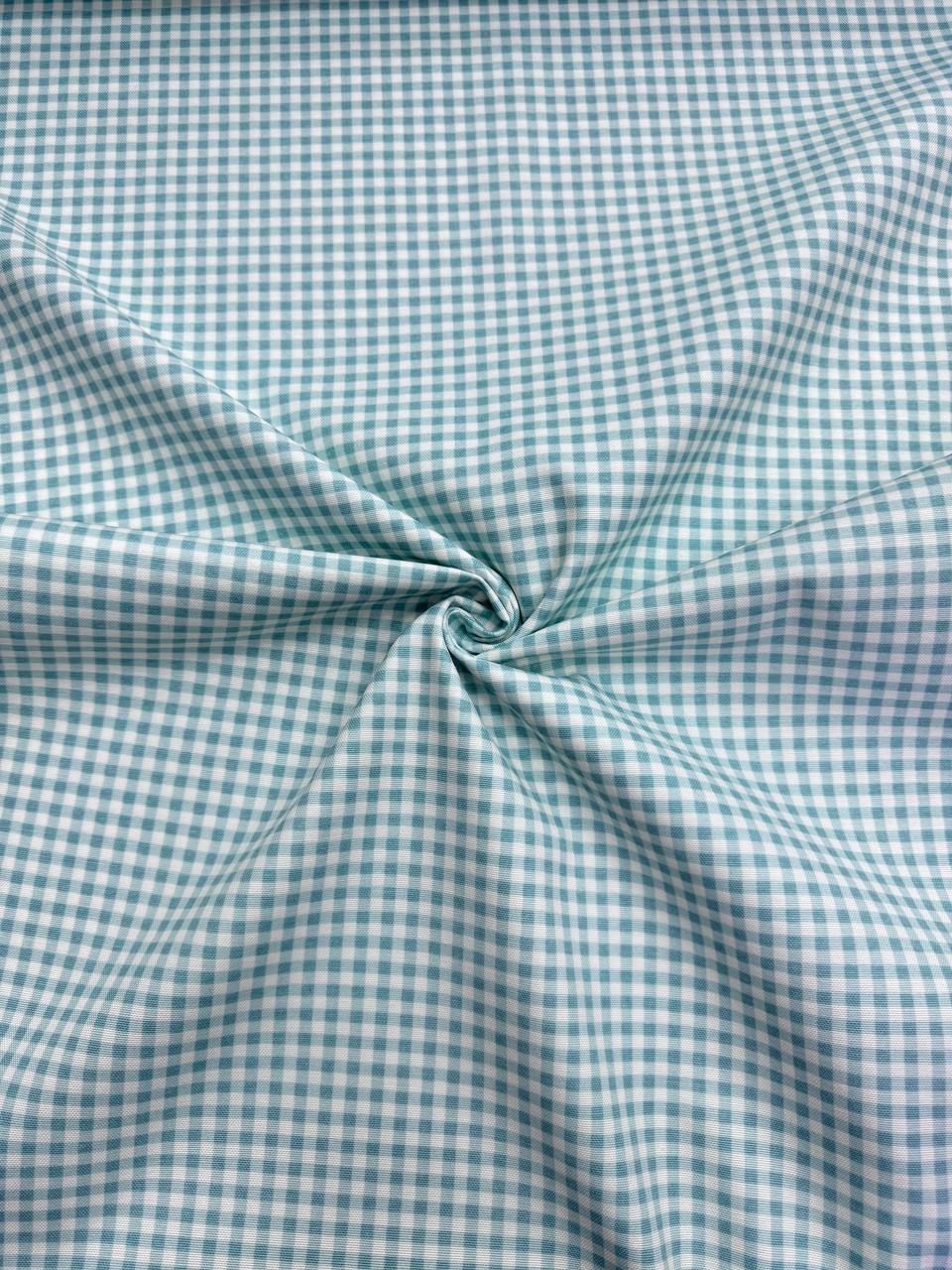 قماش بطة غينغهام أخضر نيلي - قماش بطة