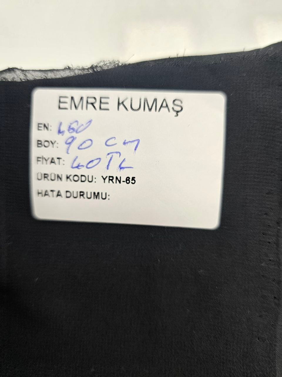 Siyah Renk Şifon Kumaş