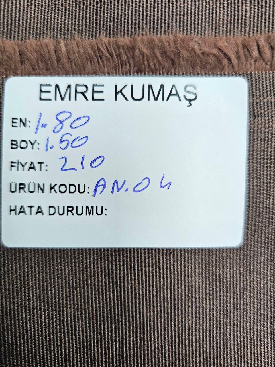 Koyu Kahve Rengi Duck Kumaş