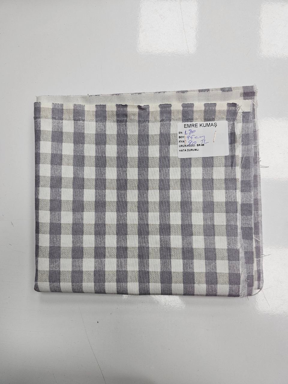 Gri Kareli Duck Kumaş