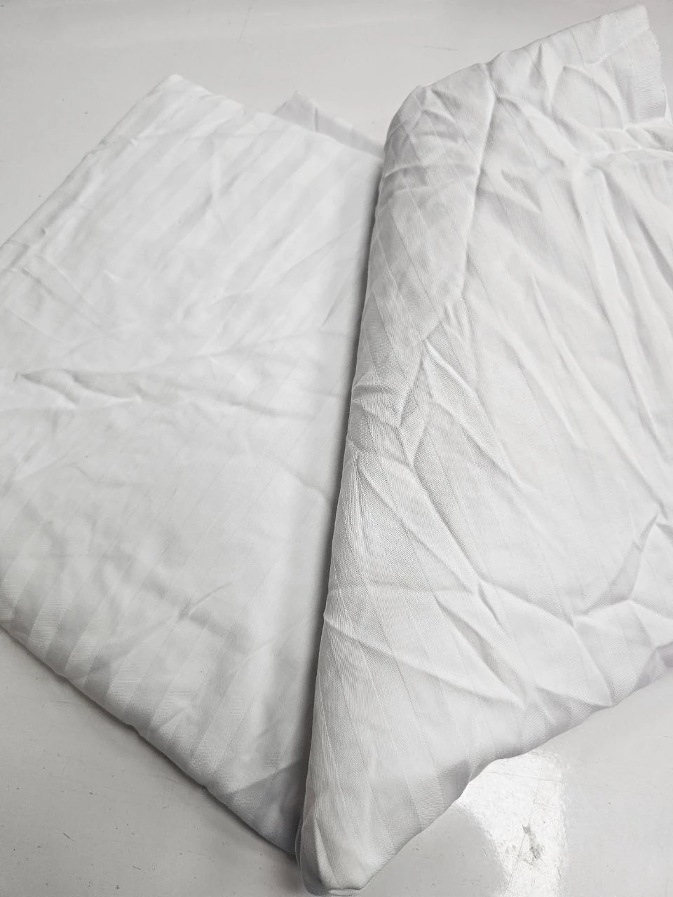 Optik Beyaz Çizgili Pamuk Saten 