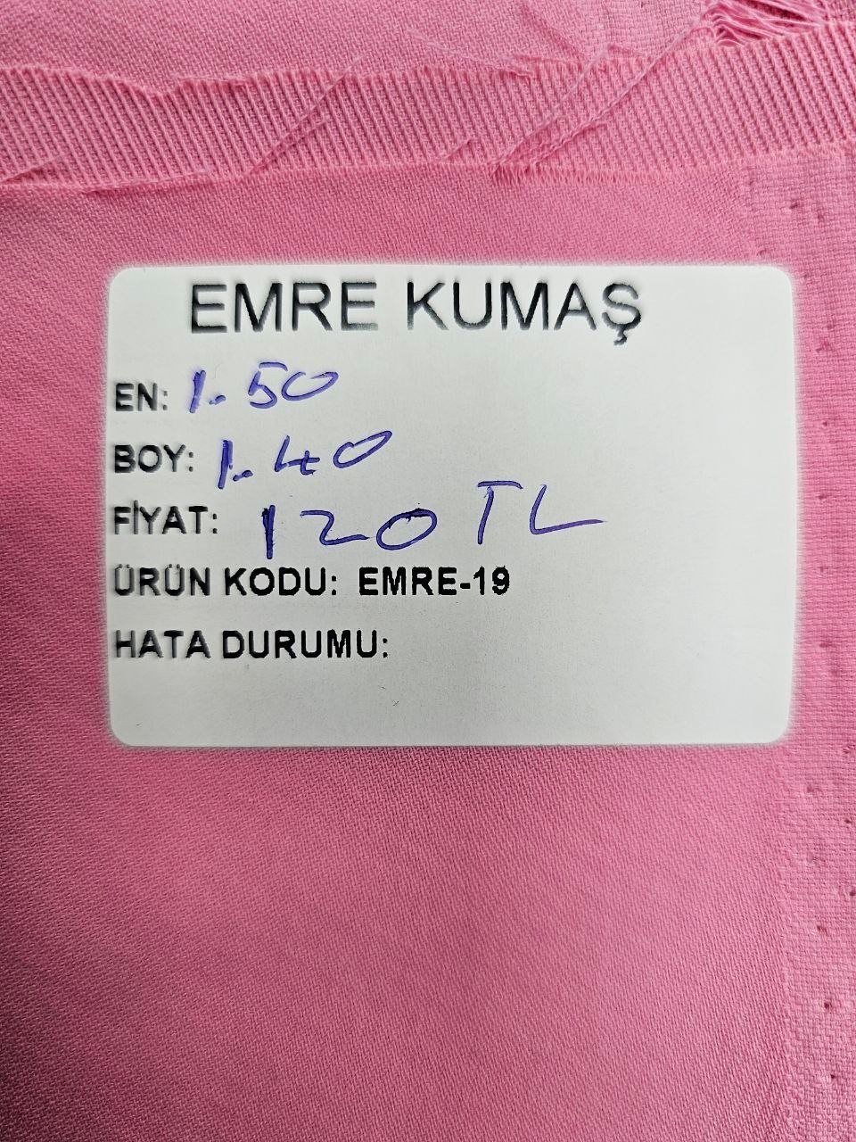 Pembe Renk Giyimlik Krep Kumaş