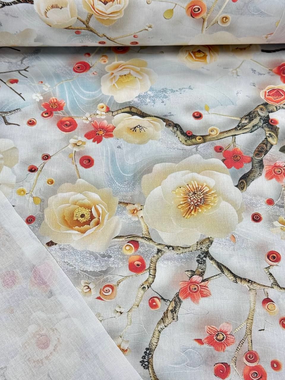 Dijital Baskı Desenli Nevresimlik Poplin Kumaş