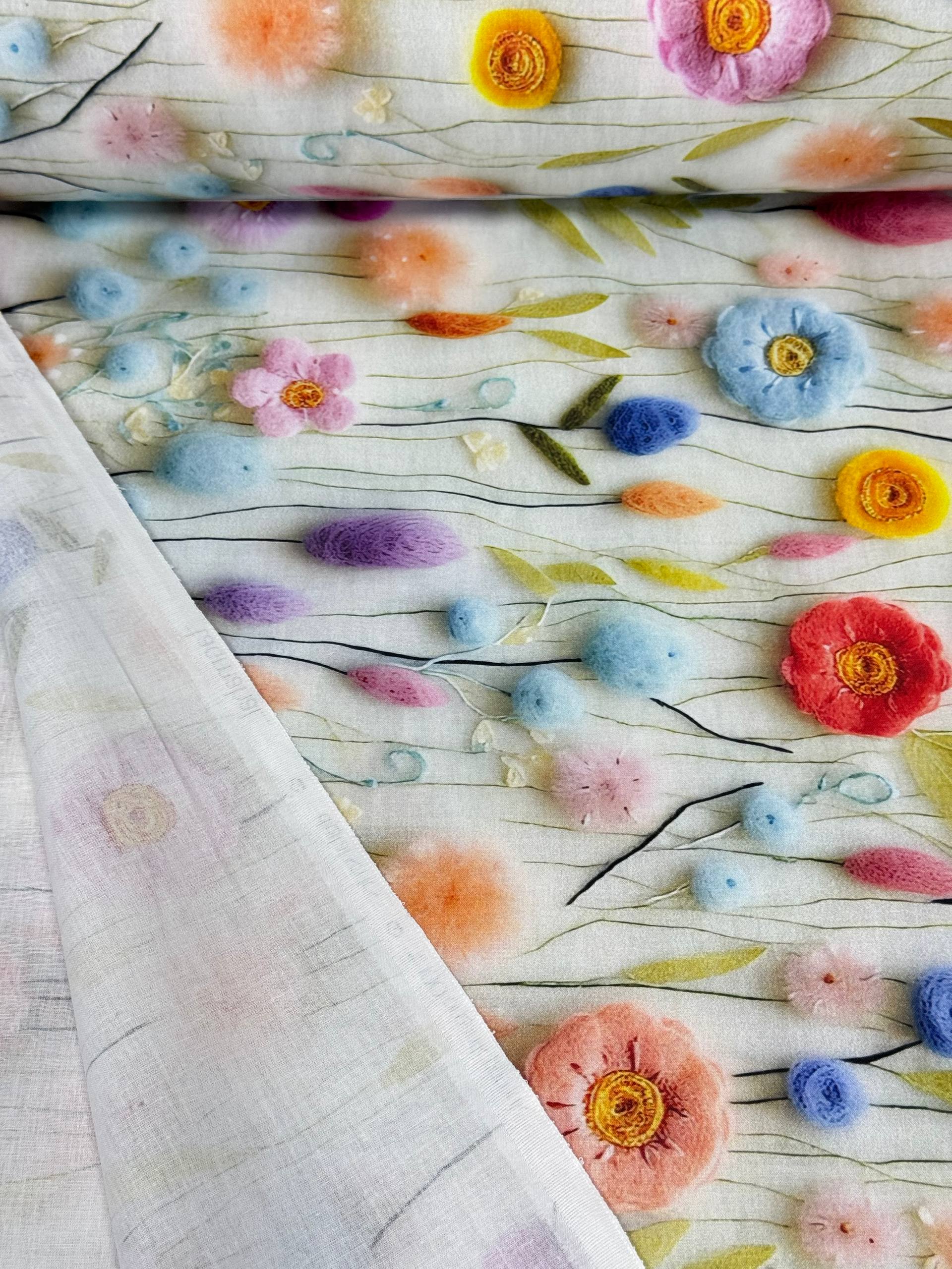 Dijital Baskı Desenli Nevresimlik Poplin Kumaş