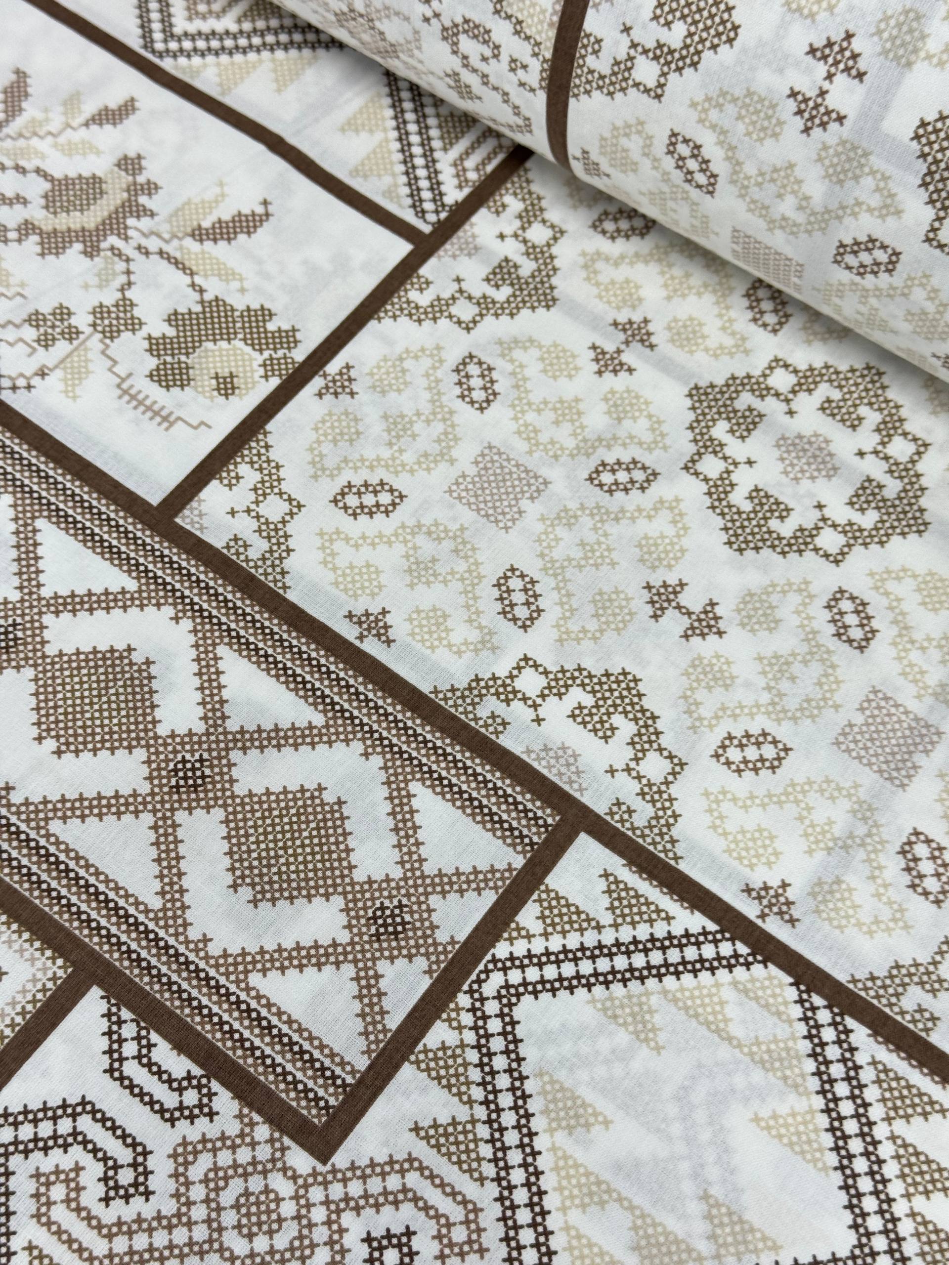 غطاء لحاف من قماش البوبلين القطني 100% بنقشة زهرة اللوتس المميزة