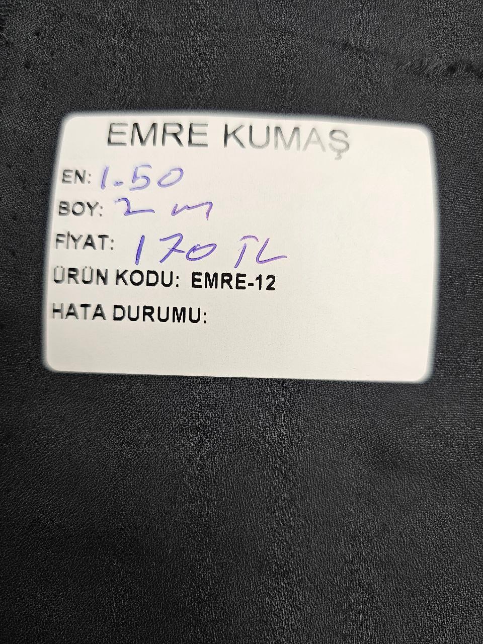 Siyah Renk Giyimlik Krep Kumaş
