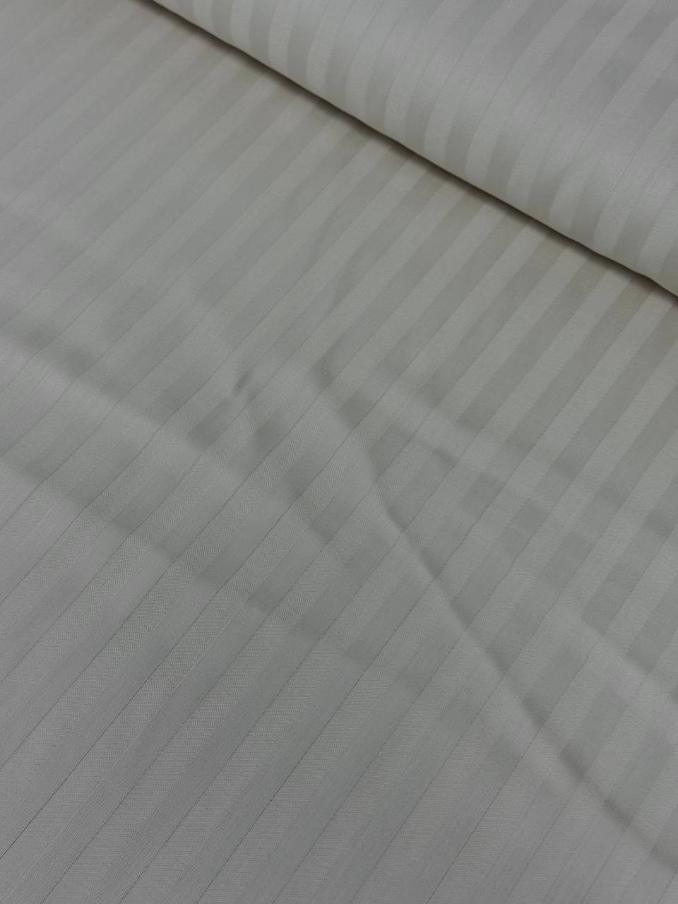 Bej Çizgili %100 Pamuk Saten