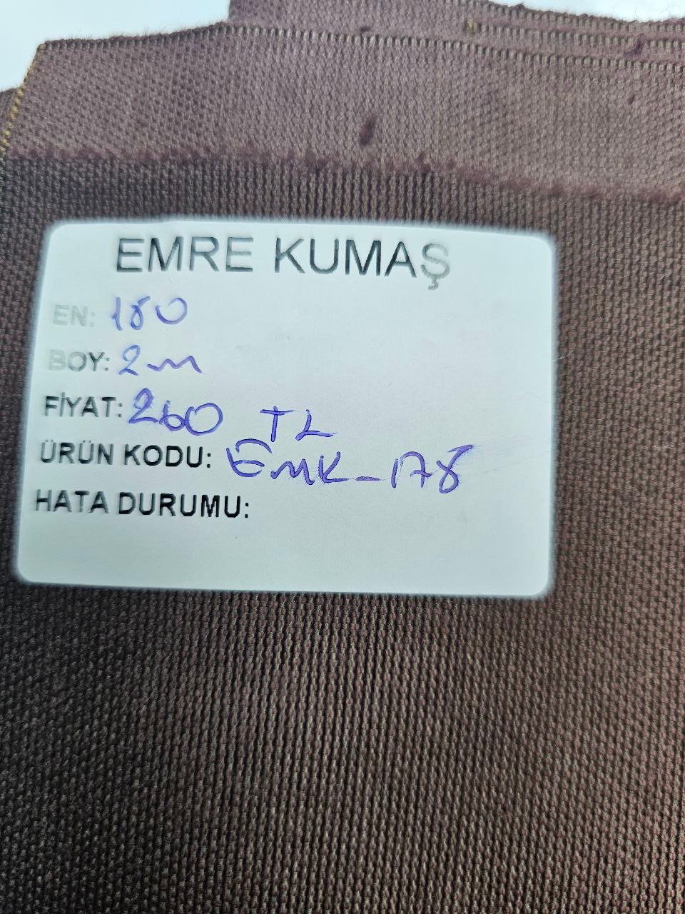 Koyu Kahve Renk Duck Kumaş