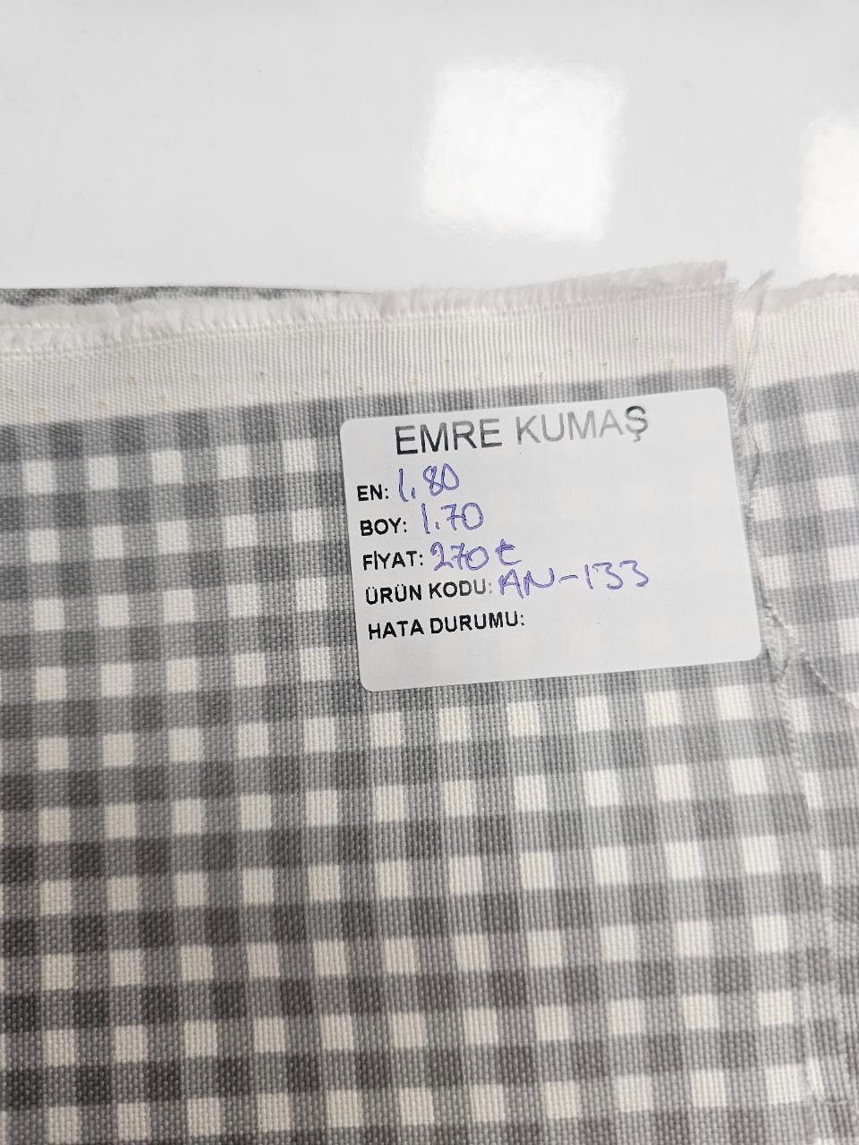 Gri Renk Pötikareli Duck Kumaş