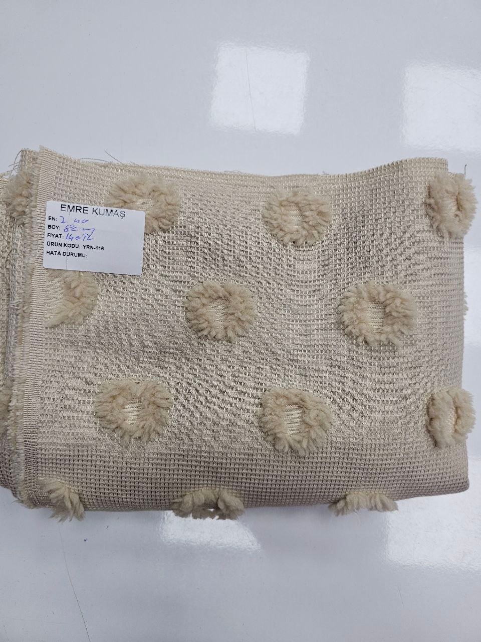 Kapuçino Ponpon Pike Kumaşı