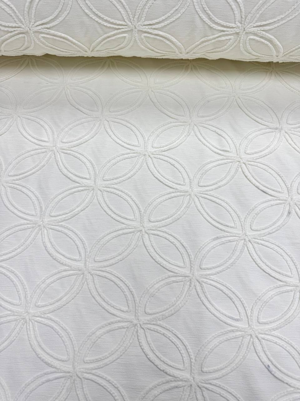 Ekru Çember Desen Nakışlı Hera Pike