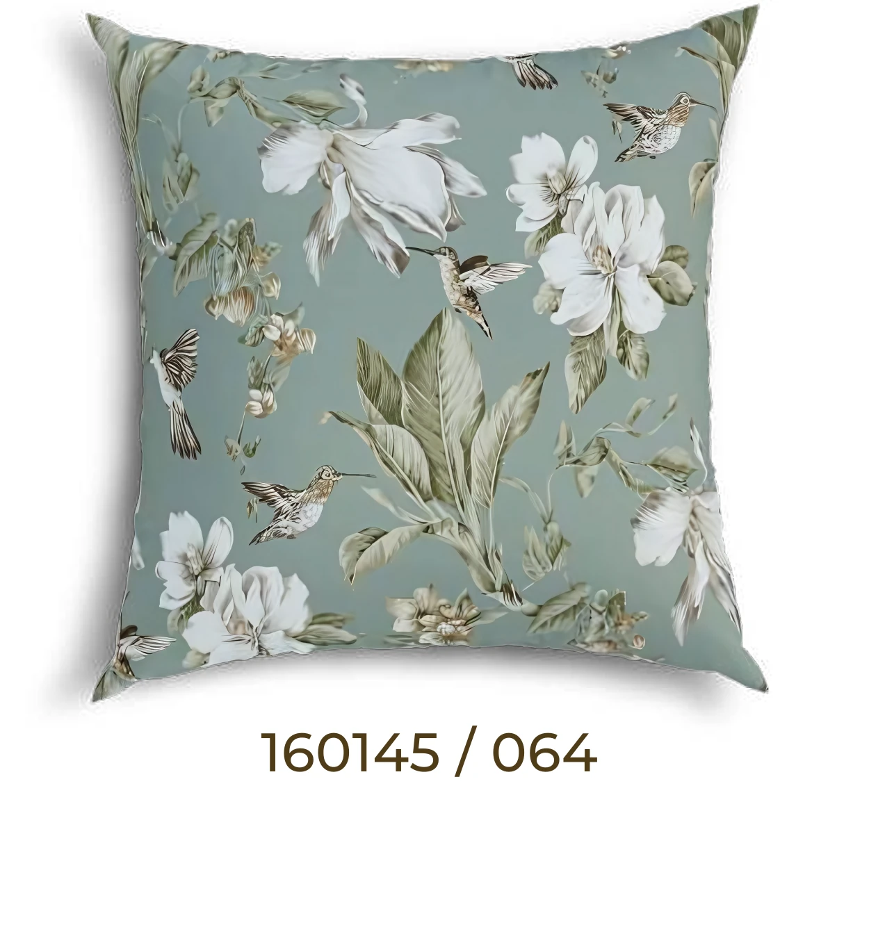 قماش بطة بنقشة توليب كبيرة باللون الأخضر - قماش بطة