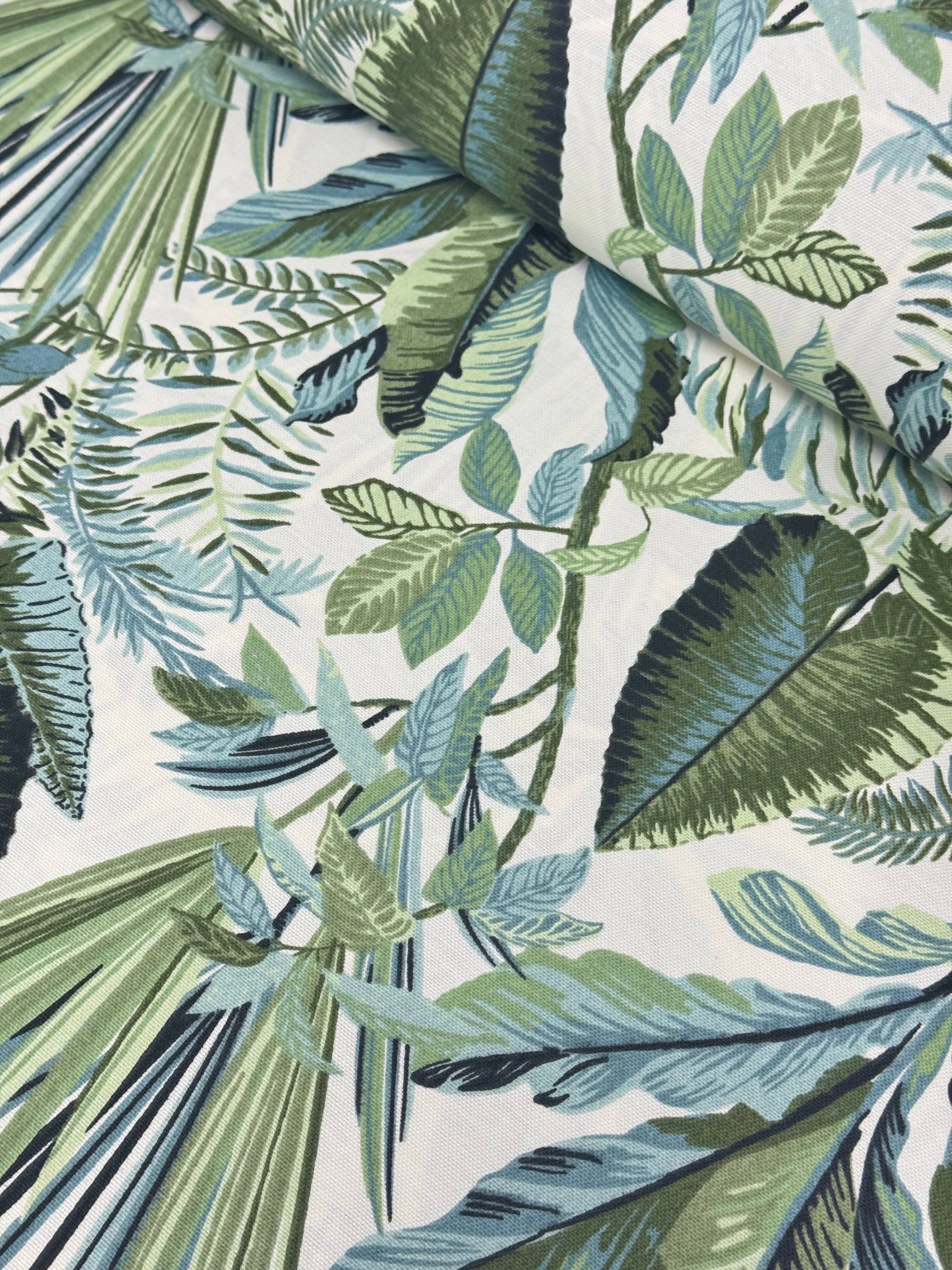 Karışık Yapraklar Desenli Duck Kumaş - Duck Bezi