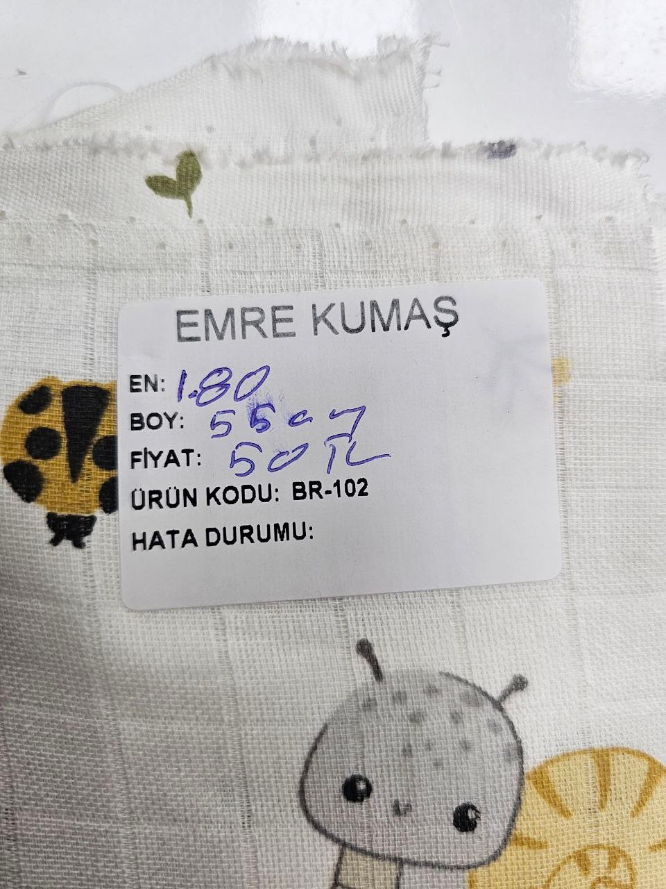 Salyangoz Desenli Müslin Bezi Kumaşı