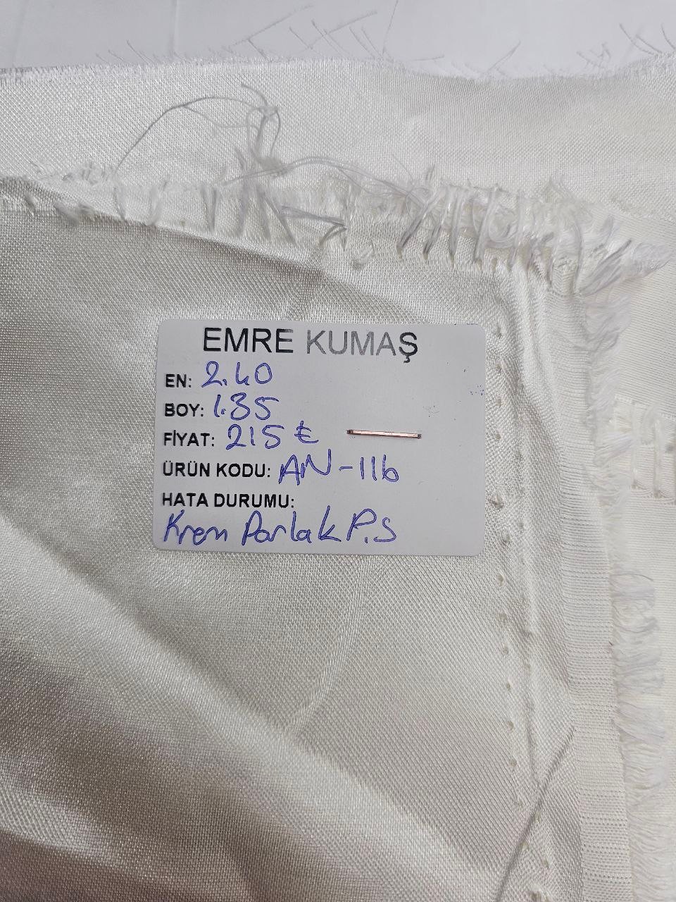 Krem Renk Parlak Pamuk Saten Kumaş