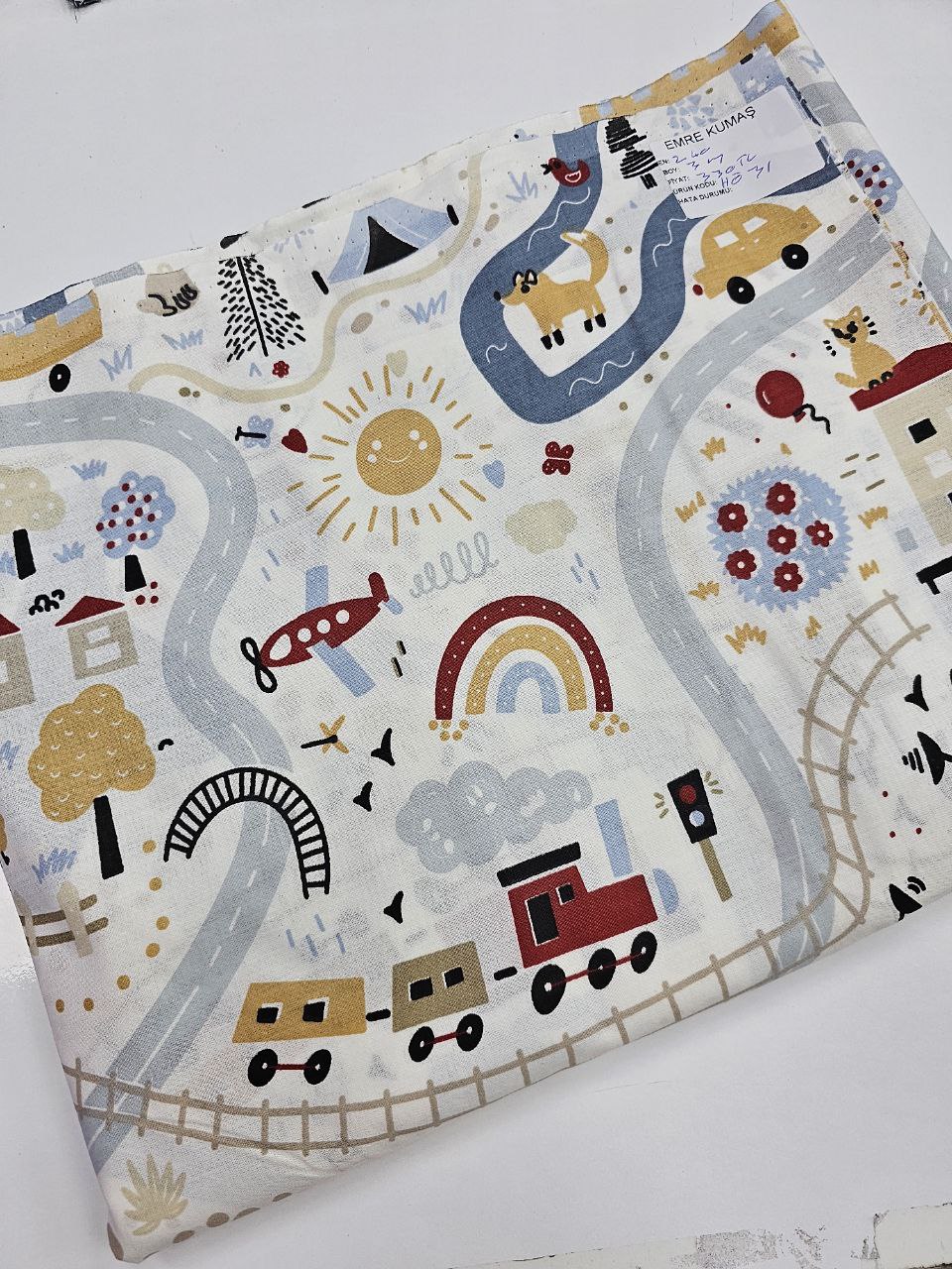 Mini City Patterned Duvet Cover Poplin Fabric