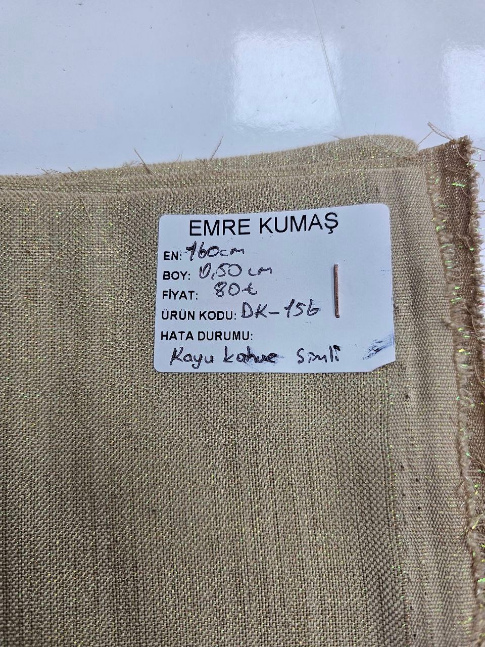 Koyu Kahve Simli Gardenya Kumaş