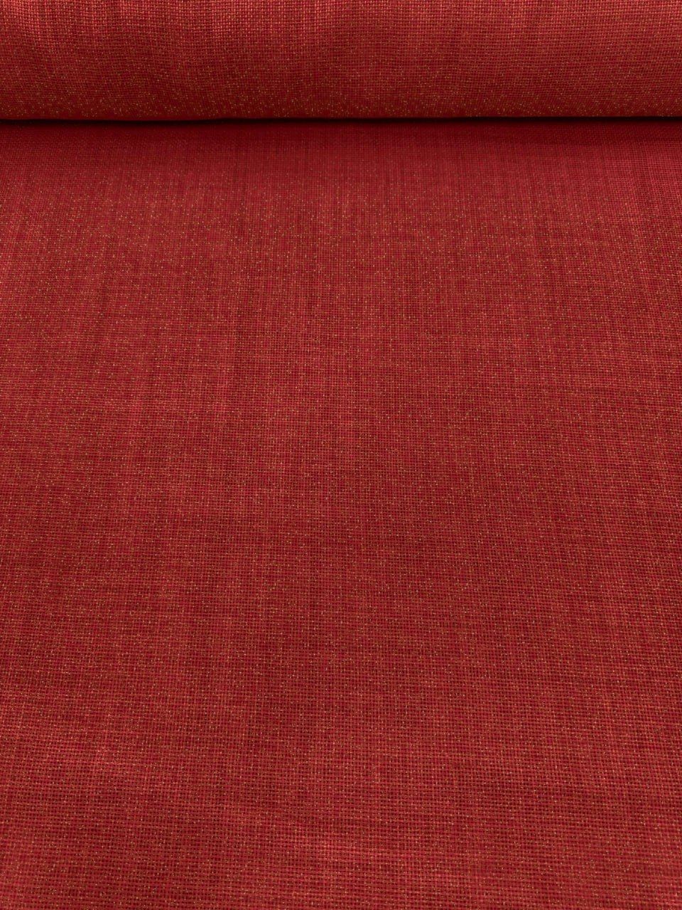 Kırmızı Simli Linen Kumaş