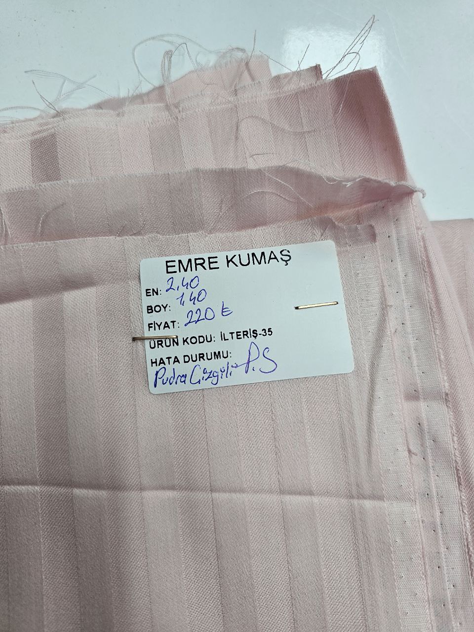 Çizgili Desen Pamuk Saten