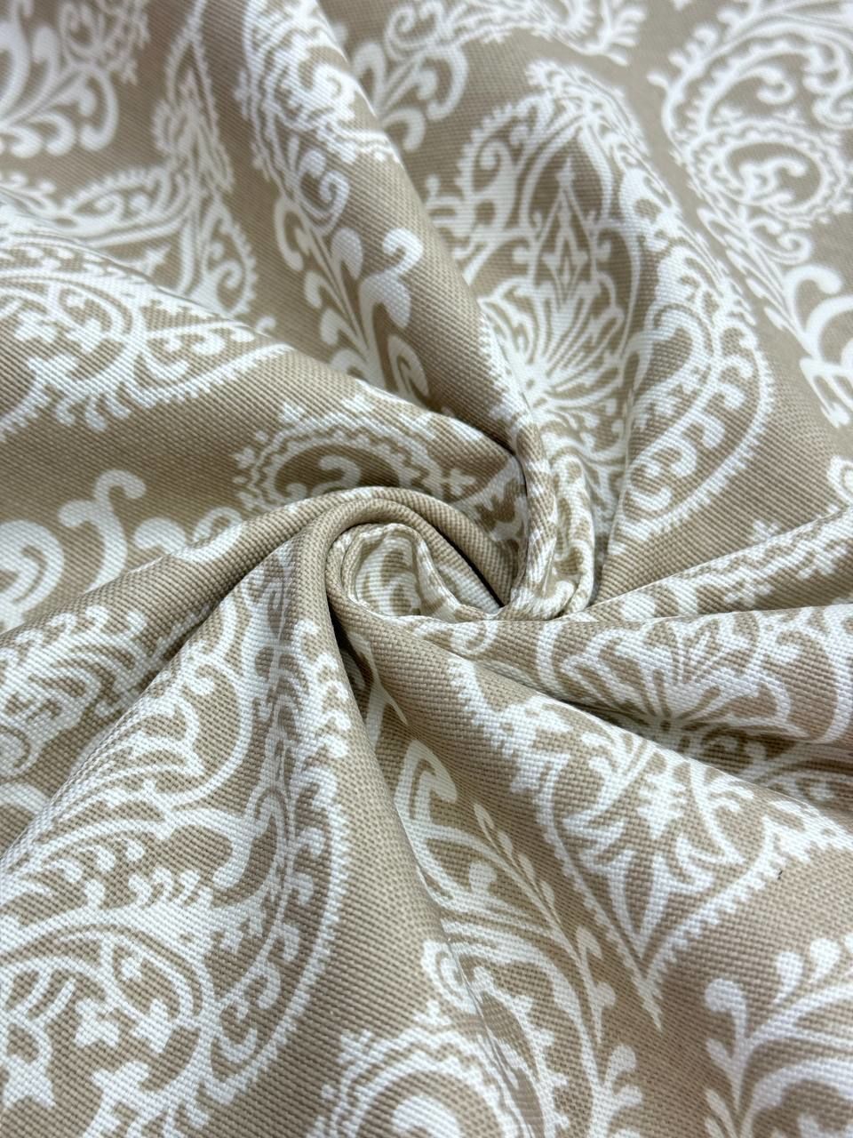 قماش بط بنقشة دمشقية كابتشينو - قماش بط