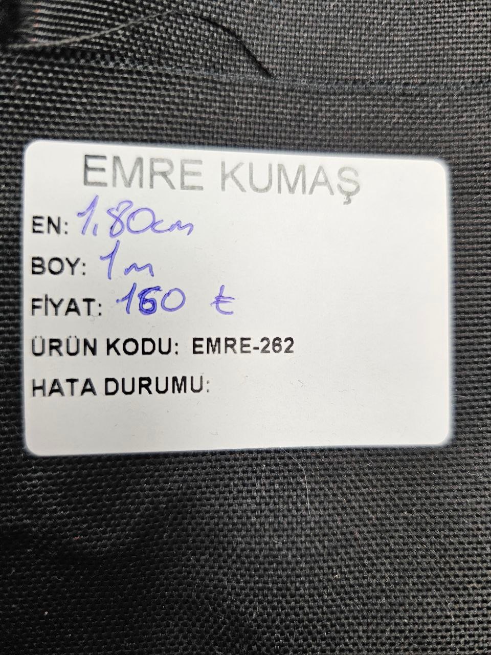 Siyah Renk Duck Kumaş