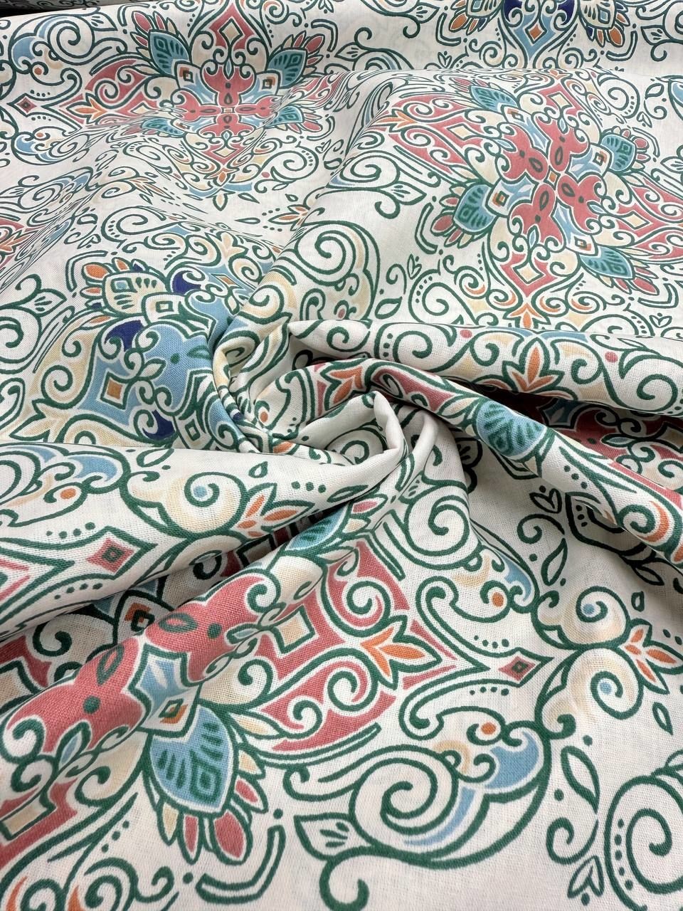Premier Çini Motif Desen %100 Pamuk Nevresimlik Poplin Kumaş